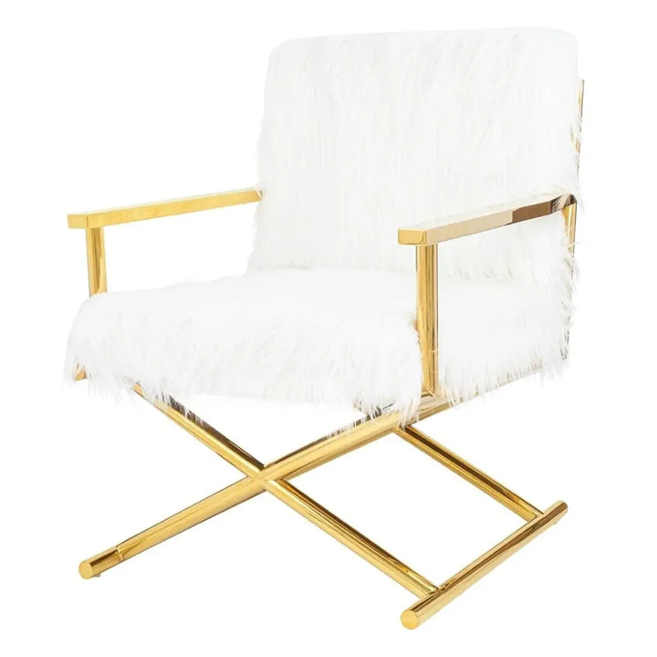 Fåtölj KARE DESIGN - MR. FLUFFY, vit/guld - produktbild av [MGO] Import King Home från Kare Design | Arvande