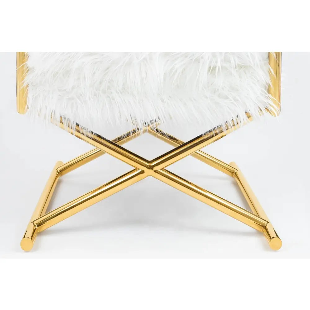 Fåtölj KARE DESIGN - MR. FLUFFY, vit/guld - produktbild av [MGO] Import King Home från Kare Design | Arvande