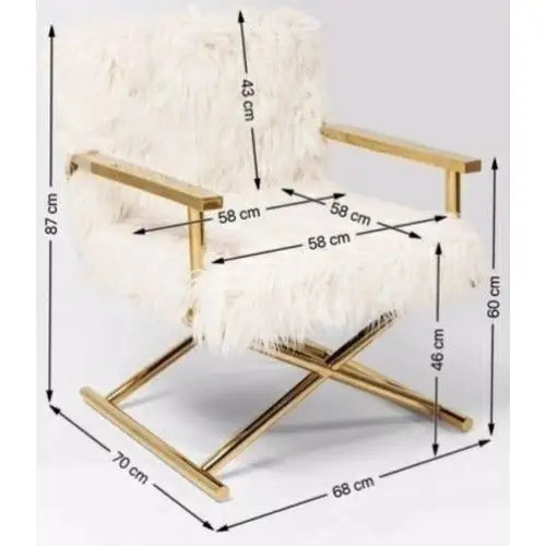 Fåtölj KARE DESIGN - MR. FLUFFY, vit/guld - produktbild av [MGO] Import King Home från Kare Design | Arvande