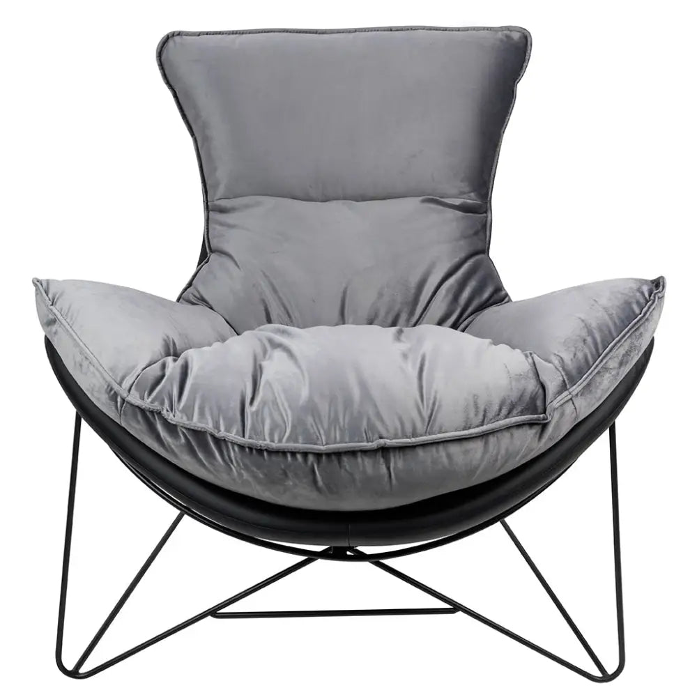 Fåtölj - OTILIA STAND VELVET, grå - produktbild av [MGO] Import King Home från King Home | Arvande
