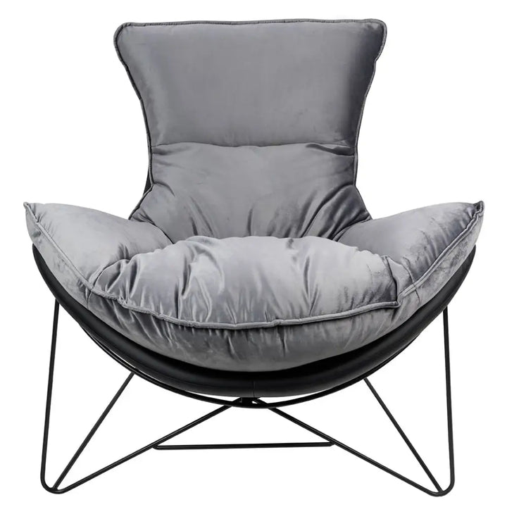 Fåtölj - OTILIA STAND VELVET, grå - produktbild av [MGO] Import King Home från King Home | Arvande