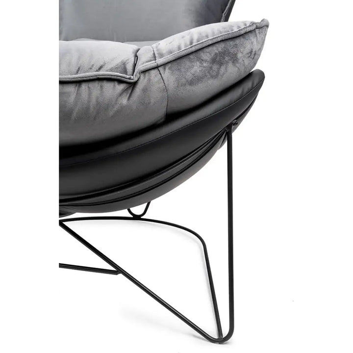 Fåtölj - OTILIA STAND VELVET, grå - produktbild av [MGO] Import King Home från King Home | Arvande