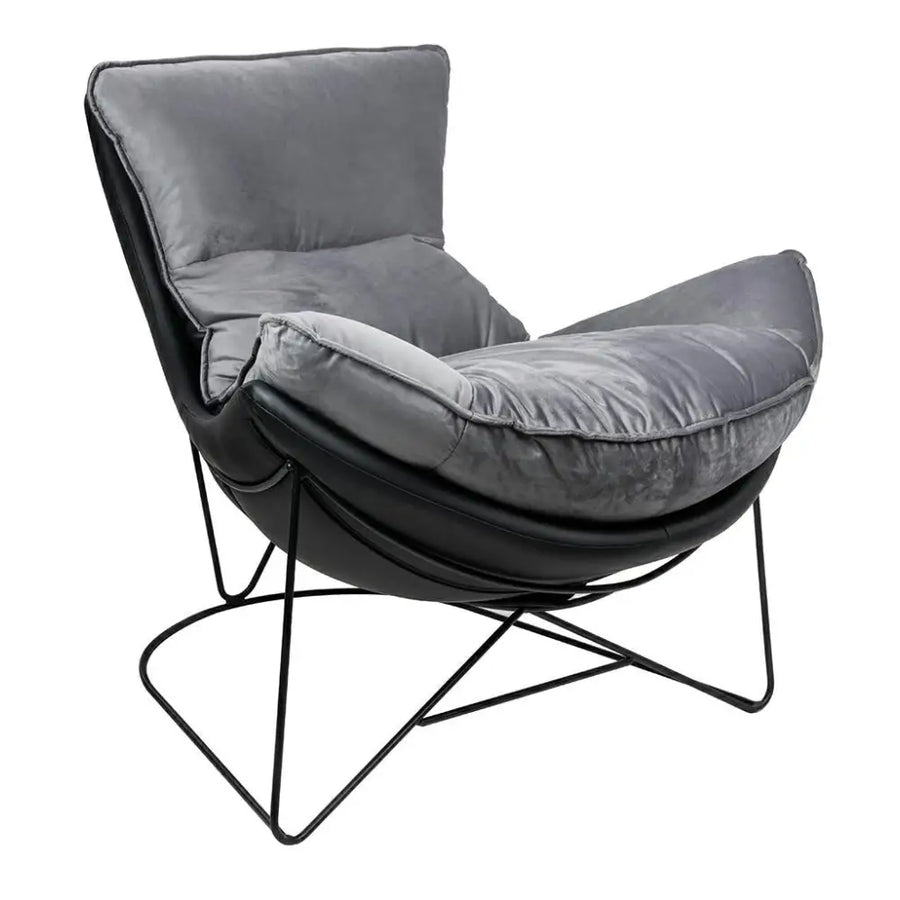Fåtölj - OTILIA STAND VELVET, grå - produktbild av [MGO] Import King Home från King Home | Arvande