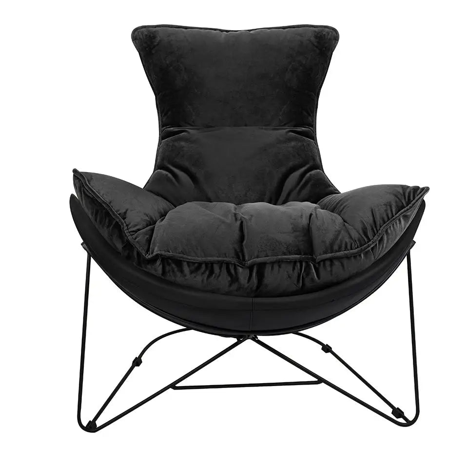 Fåtölj - OTILIA STAND VELVET, svart - produktbild av [MGO] Import King Home från King Home | Arvande
