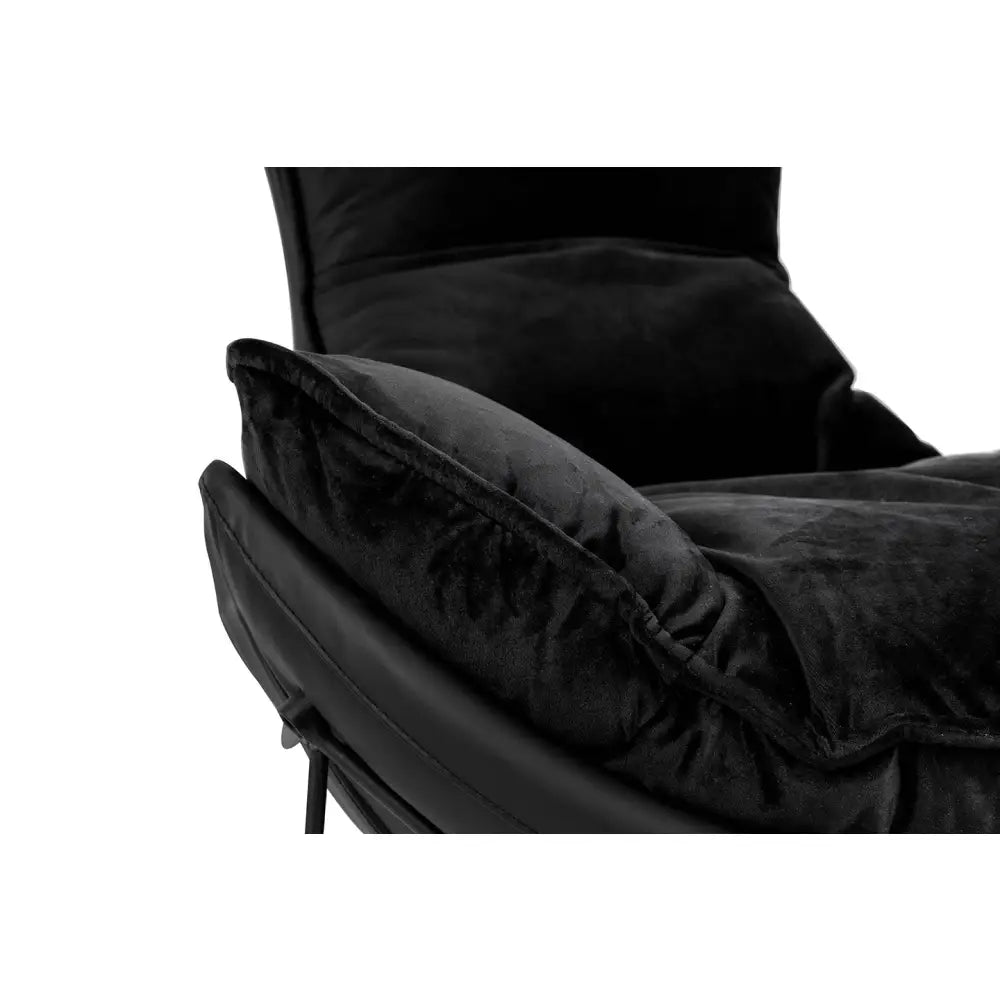 Fåtölj - OTILIA STAND VELVET, svart - produktbild av [MGO] Import King Home från King Home | Arvande
