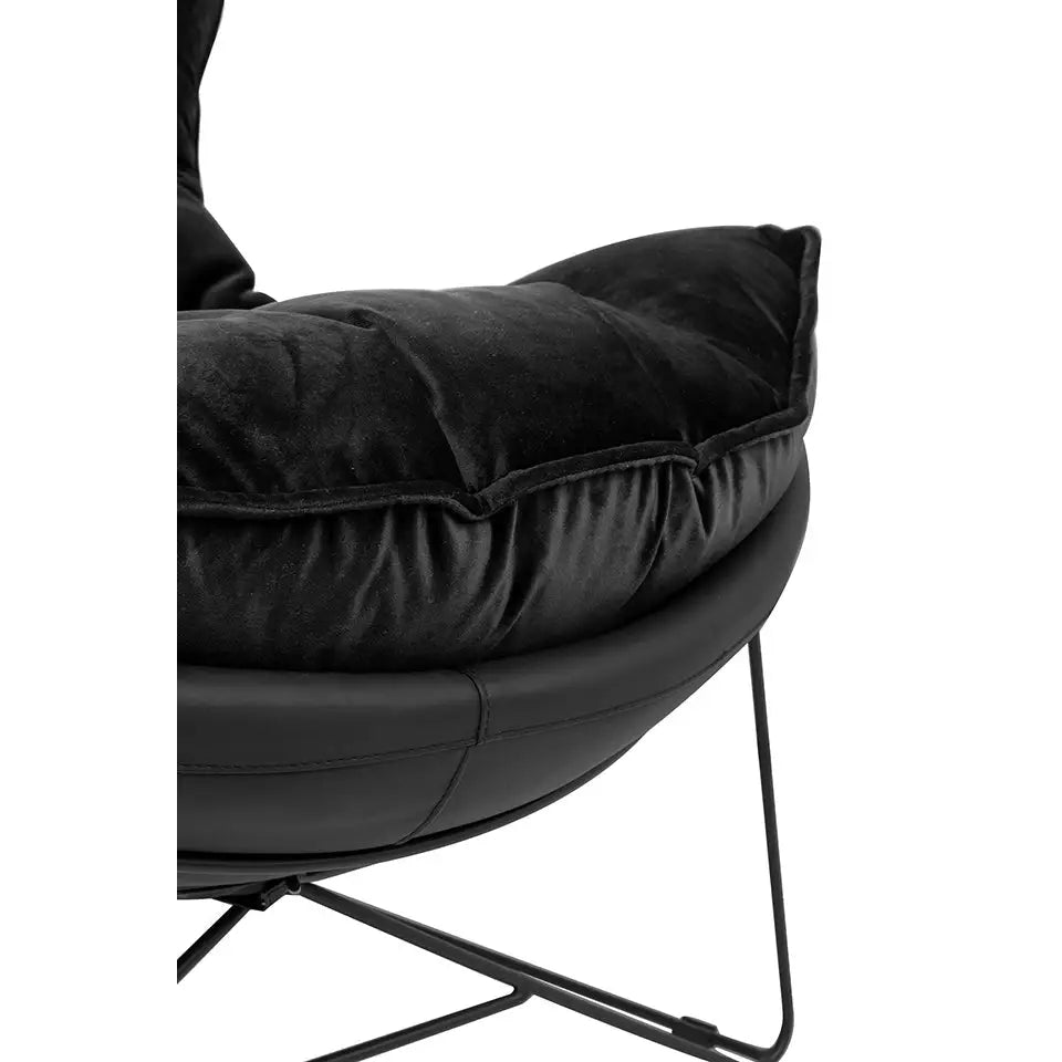 Fåtölj - OTILIA STAND VELVET, svart - produktbild av [MGO] Import King Home från King Home | Arvande