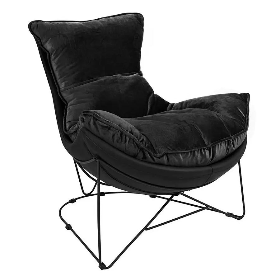 Fåtölj - OTILIA STAND VELVET, svart - produktbild av [MGO] Import King Home från King Home | Arvande