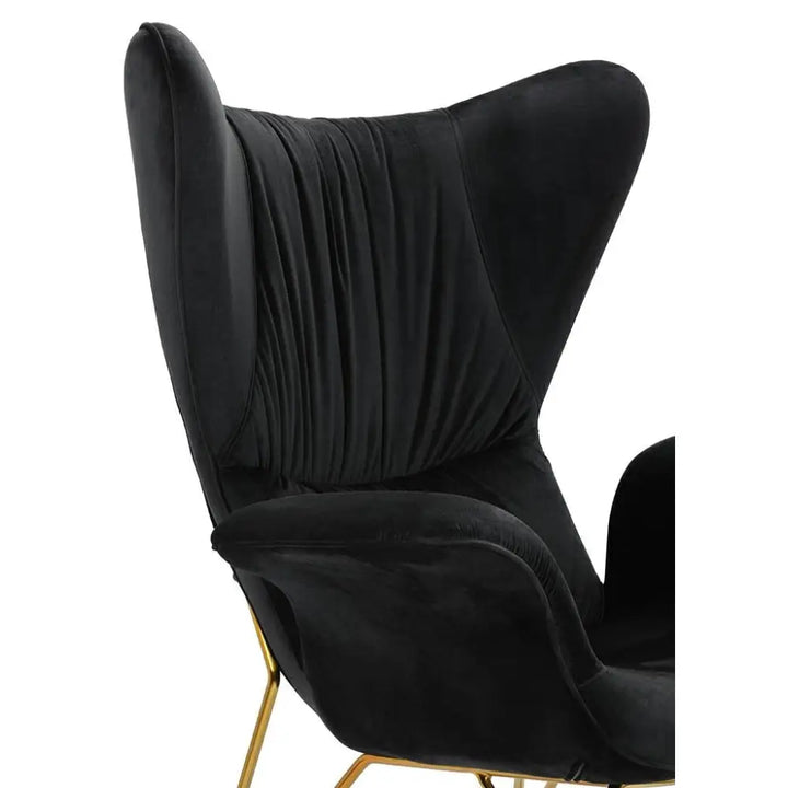 Fåtölj - SHRIMP VELVET, svart - produktbild av [MGO] Import King Home från King Home | Arvande