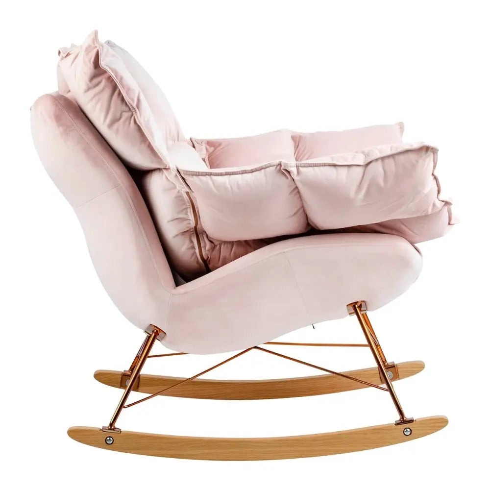 Fåtölj - SWING VELVET, rosa – produktbild av [MGO] Import King Home från King Home | Arvande