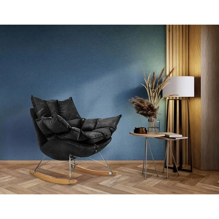 Fåtölj - SWING VELVET, svart - produktbild av [MGO] Import King Home från King Home | Arvande
