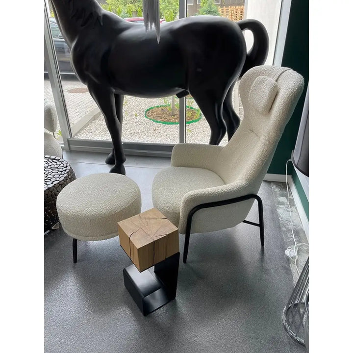Fåtölj - TEDDY GRAND, beige med fotpall - produktbild av [MGO] Import King Home från King Home | Arvande