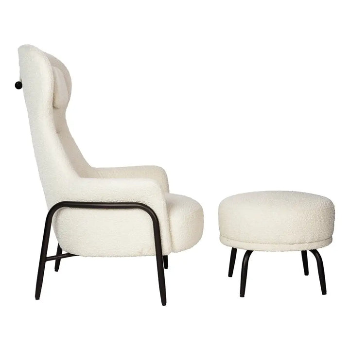 Fåtölj - TEDDY GRAND, beige med fotpall - produktbild av [MGO] Import King Home från King Home | Arvande