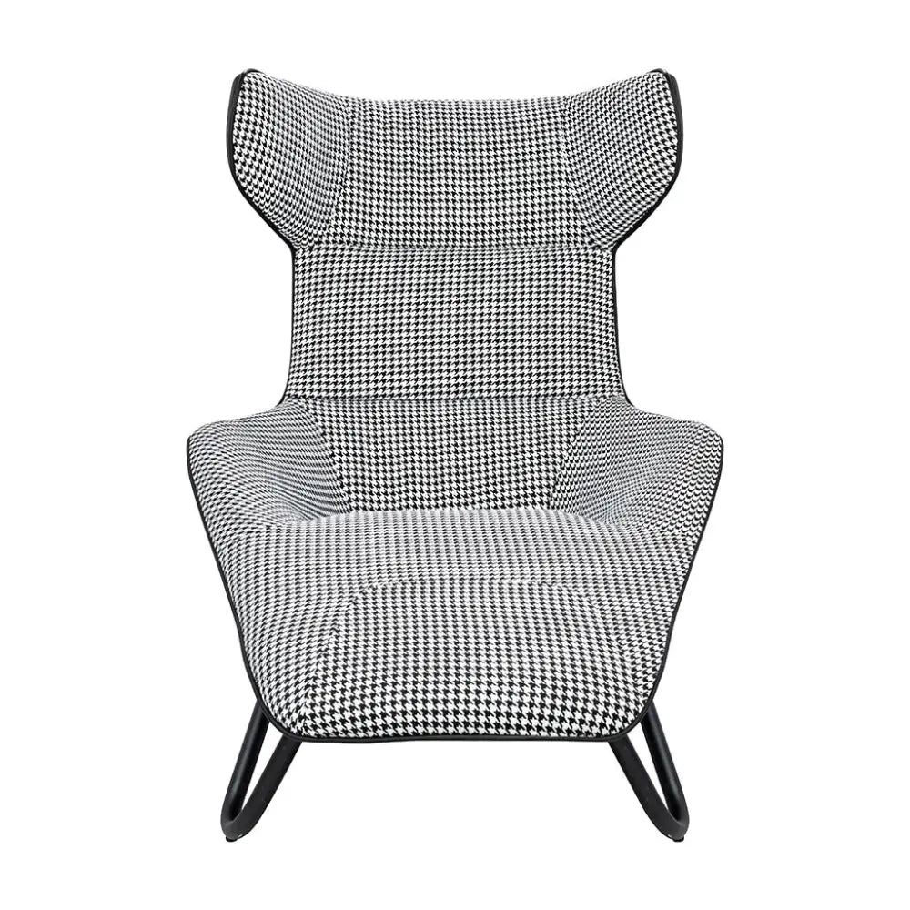 Fåtölj - VITA SCHÄSLONG, houndstooth svartvit - produktbild av [MGO] Import King Home från King Home | Arvande