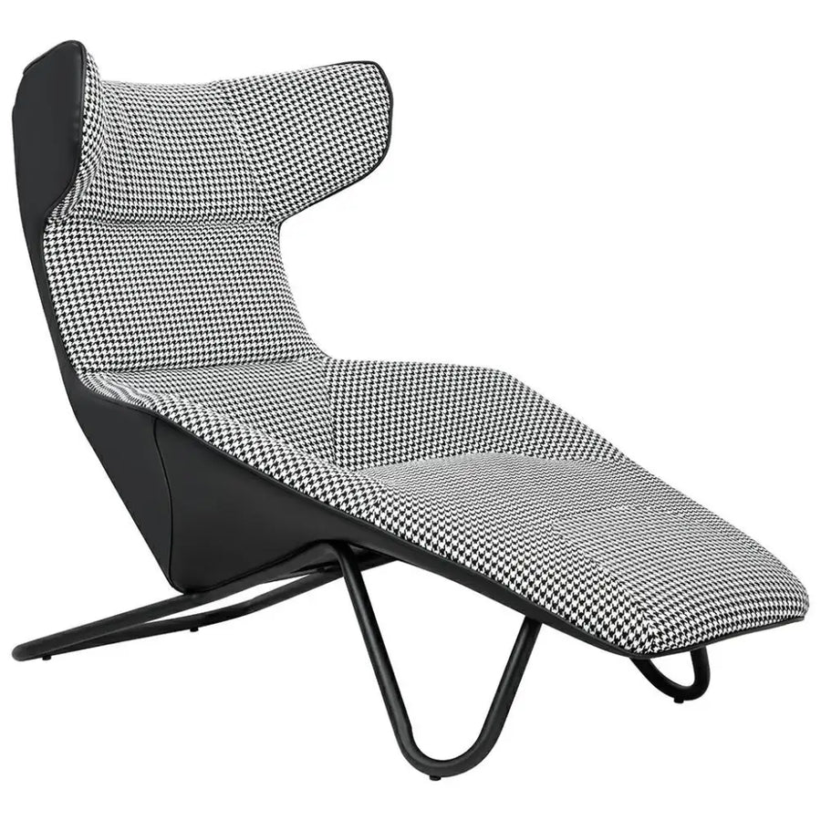 Fåtölj - VITA SCHÄSLONG, houndstooth svartvit - produktbild av [MGO] Import King Home från King Home | Arvande