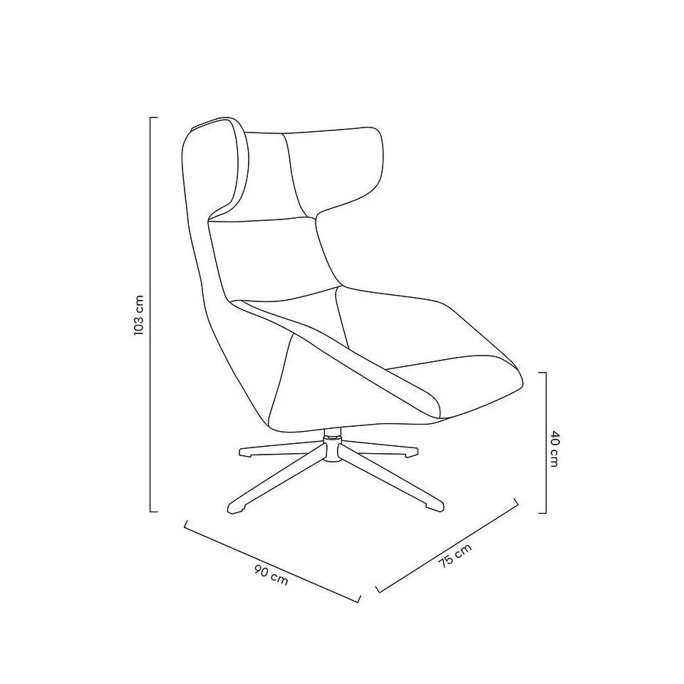 Fåtölj - VITA VELVET, svart ekoläder – produktbild av [MGO] Import King Home från King Home | Arvande