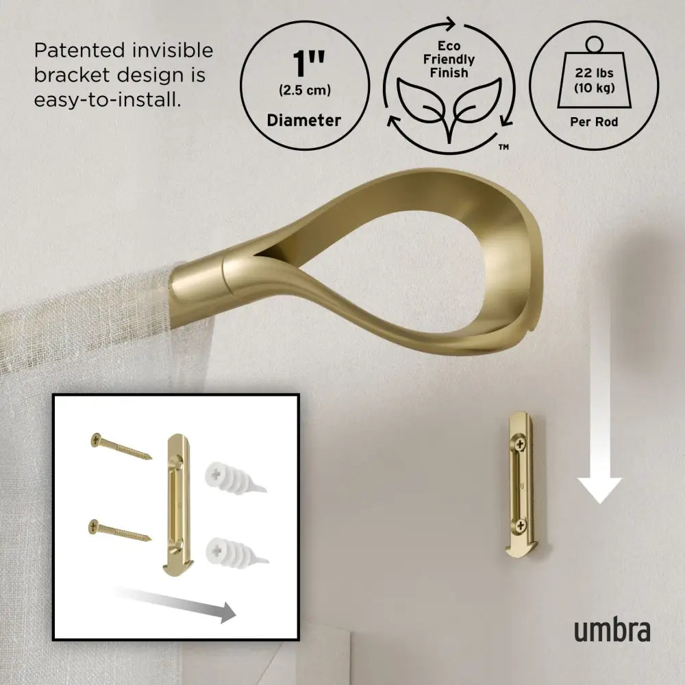 Gardinstång UMBRA - LOOP 1, 107 - 305 cm, guld - produktbild av Inredning från Umbra | Arvande