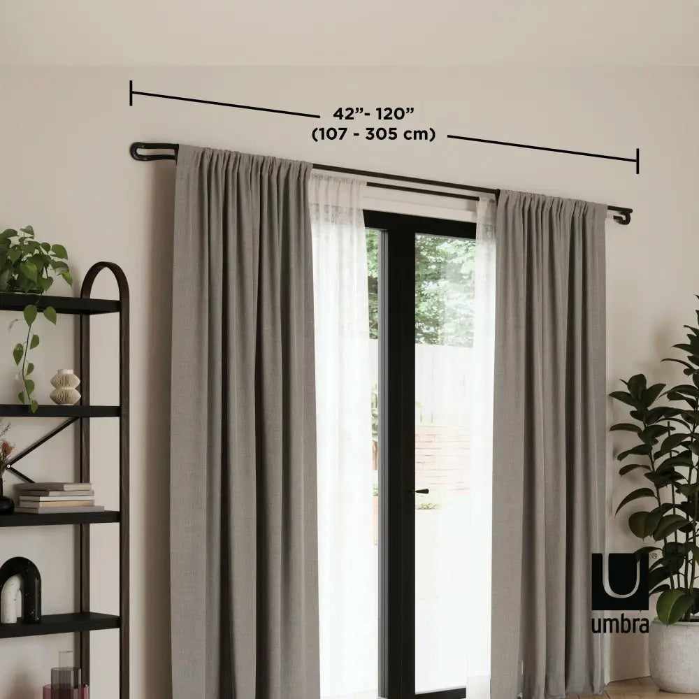 Gardinstång UMBRA - MIDNIGHT, 107 - 305 cm, silver – produktbild av Inredning från Umbra | Arvande