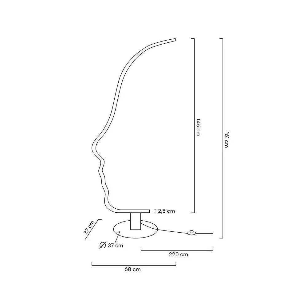 Golvlampa - FACE FLOOR, svart - produktbild av Golvlampor från King Home | Arvande