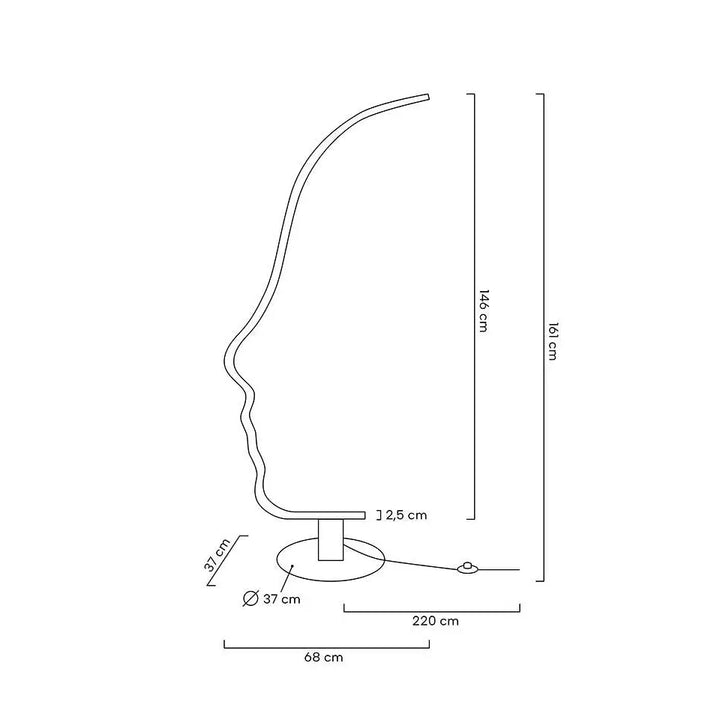 Golvlampa - FACE FLOOR, svart - produktbild av Golvlampor från King Home | Arvande