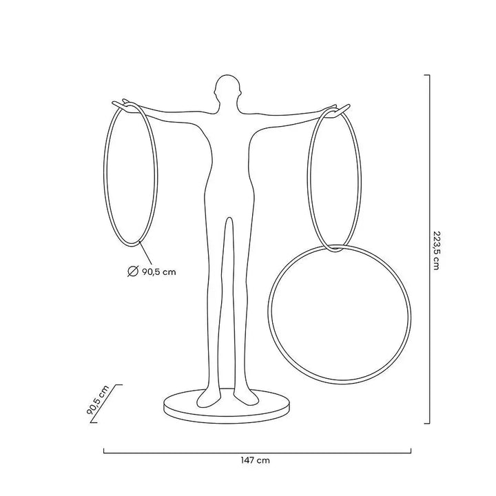 Golvlampa - HUMAN CIRCULO, svart / glasfiber - produktbild av Nyheter ej översatt från King Home | Arvande