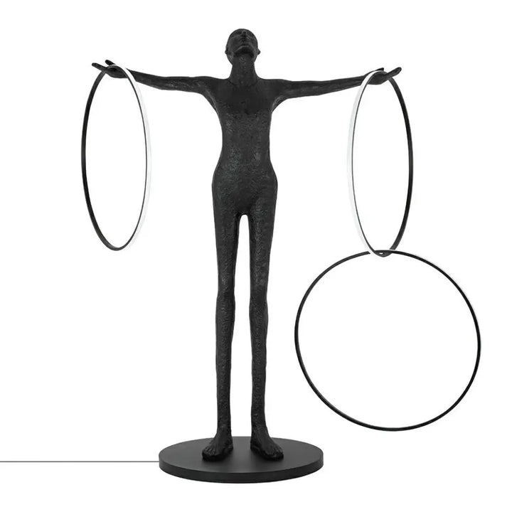 Golvlampa - HUMAN CIRCULO, svart / glasfiber - produktbild av Nyheter ej översatt från King Home | Arvande