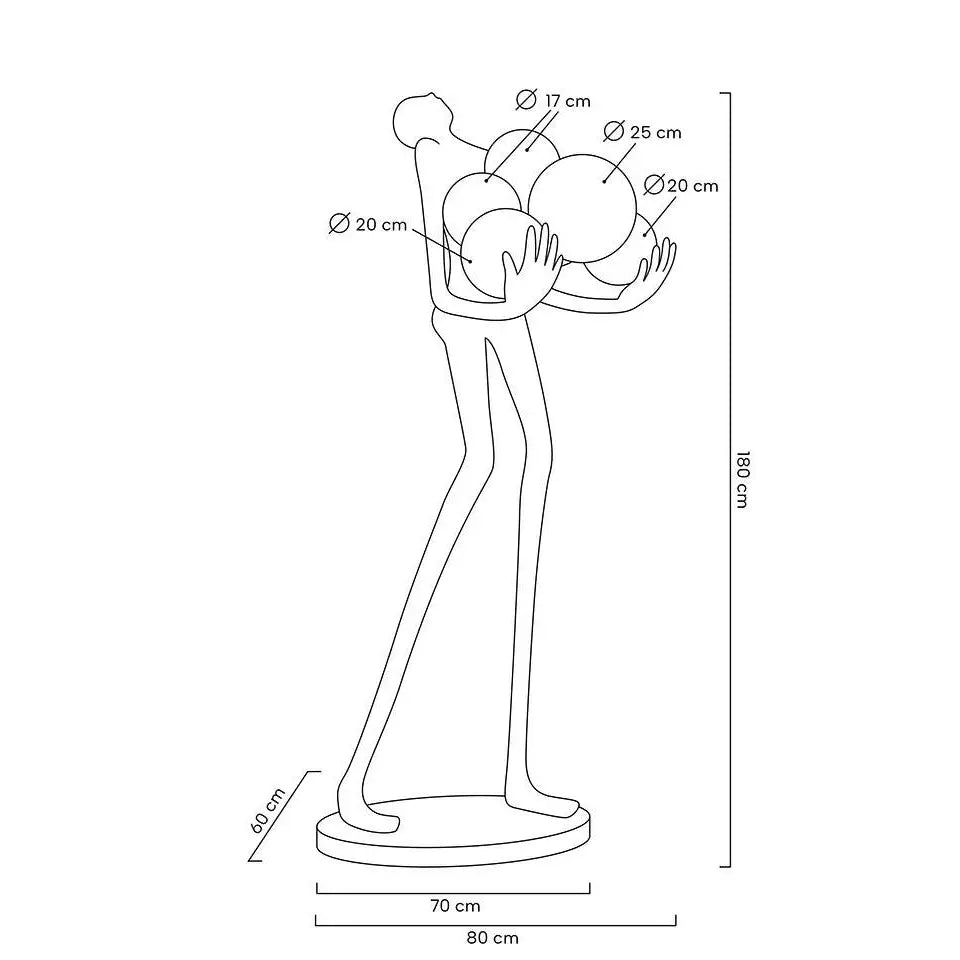 Golvlampa MOOSEE - HUMAN PREMIUM, svart - produktbild av Golvlampor från King Home | Arvande