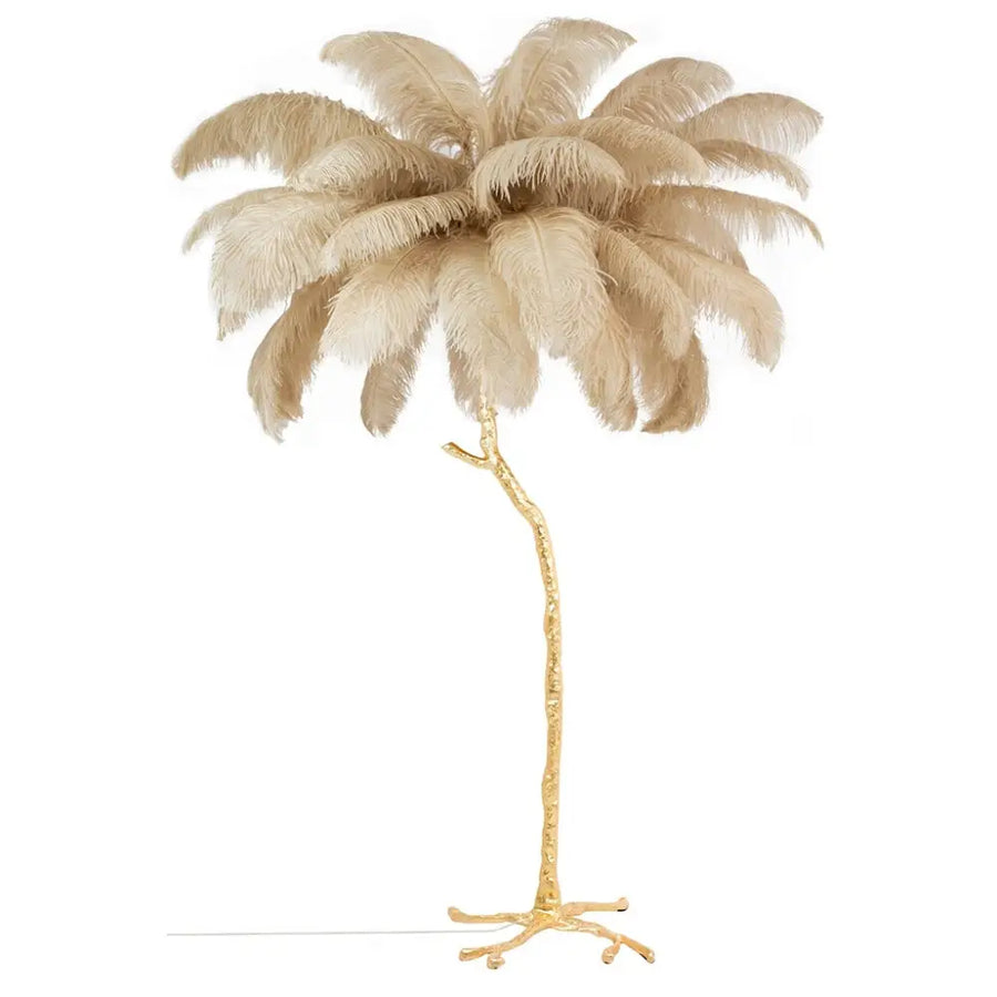 Golvlampa - TIFFANY 175, beige/guld - produktbild av Nyheter från King Home | Arvande