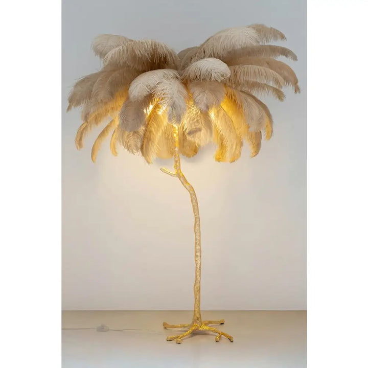 Golvlampa - TIFFANY 175, beige/guld - produktbild av Nyheter från King Home | Arvande
