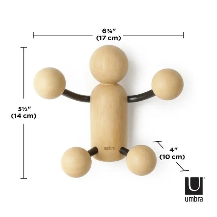 Hängare UMBRA - WOODY WALL HOOK, svart/trä - produktbild av Hängare & hållare från UMBRA | Arvande