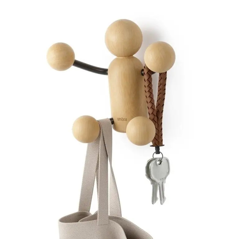Hängare UMBRA - WOODY WALL HOOK, svart/trä - produktbild av Hängare & hållare från UMBRA | Arvande