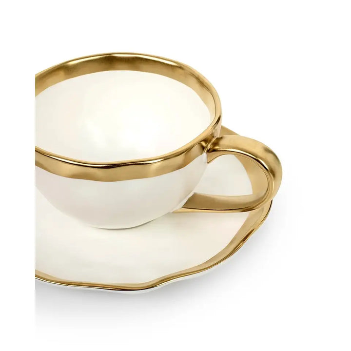 Kaffekopp KARE DESIGN - BELL, vit/guld 2-Set – produktbild av Inredning från Kare Design | Arvande