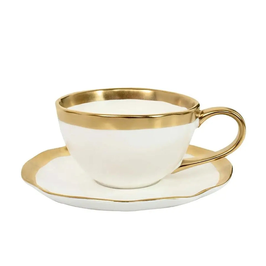 Kaffekopp KARE DESIGN - BELL, vit/guld 2-Set – produktbild av Inredning från Kare Design | Arvande