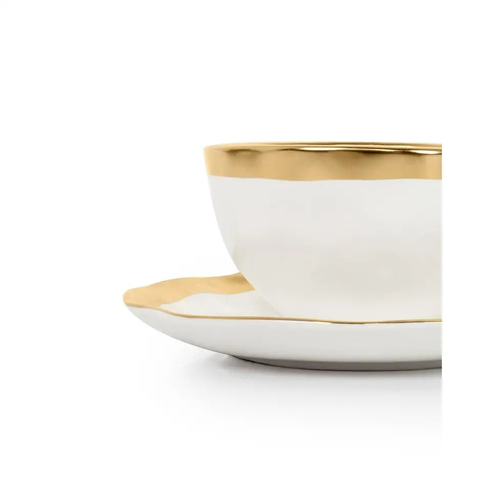 Kaffekopp KARE DESIGN - BELL, vit/guld 2-Set – produktbild av Inredning från Kare Design | Arvande