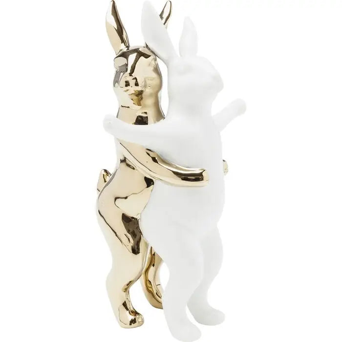 KARE dekorativ figurin HUGGING RABBITS vit och guld – produktbild av Nyheter ej översatt från Kare Design | Arvande