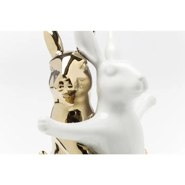 KARE dekorativ figurin HUGGING RABBITS vit och guld – produktbild av Nyheter ej översatt från Kare Design | Arvande