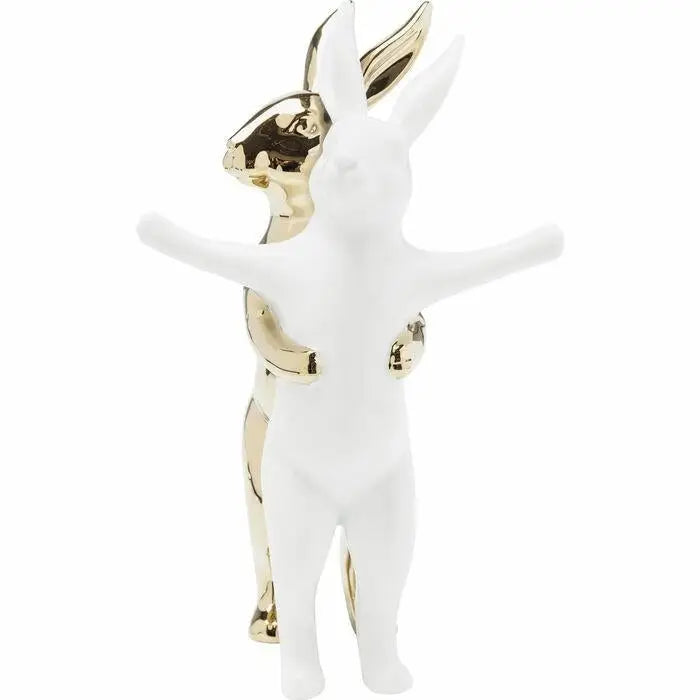KARE dekorativ figurin HUGGING RABBITS vit och guld – produktbild av Nyheter ej översatt från Kare Design | Arvande
