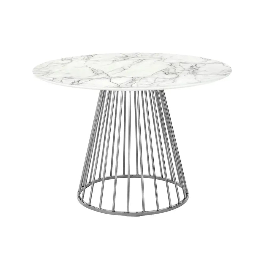 Matbord - GLAM MARBLE 110, chrome - produktbild av Matbord från King Home | Arvande