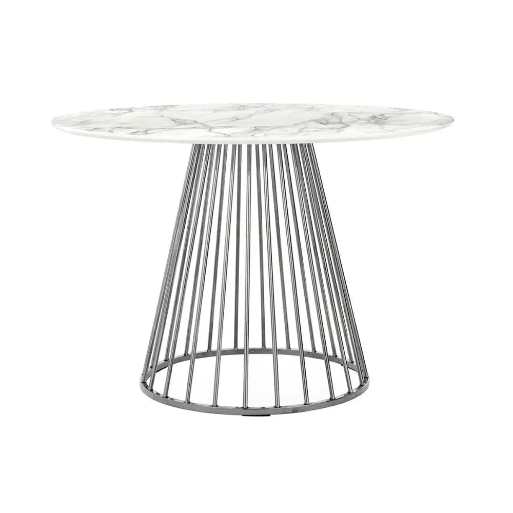 Matbord - GLAM MARBLE 110, chrome - produktbild av Matbord från King Home | Arvande