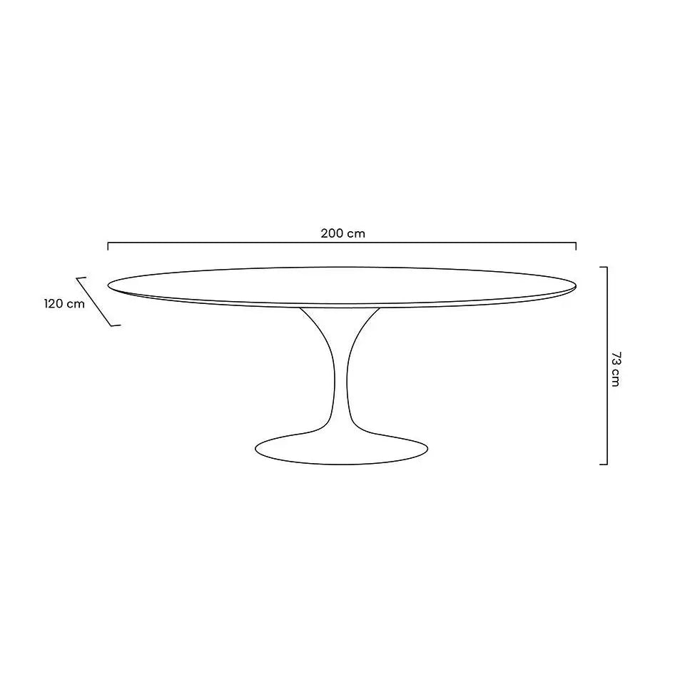 Matbord - TULIP ELLIPSE 200, vit - produktbild av Matbord från King Home | Arvande