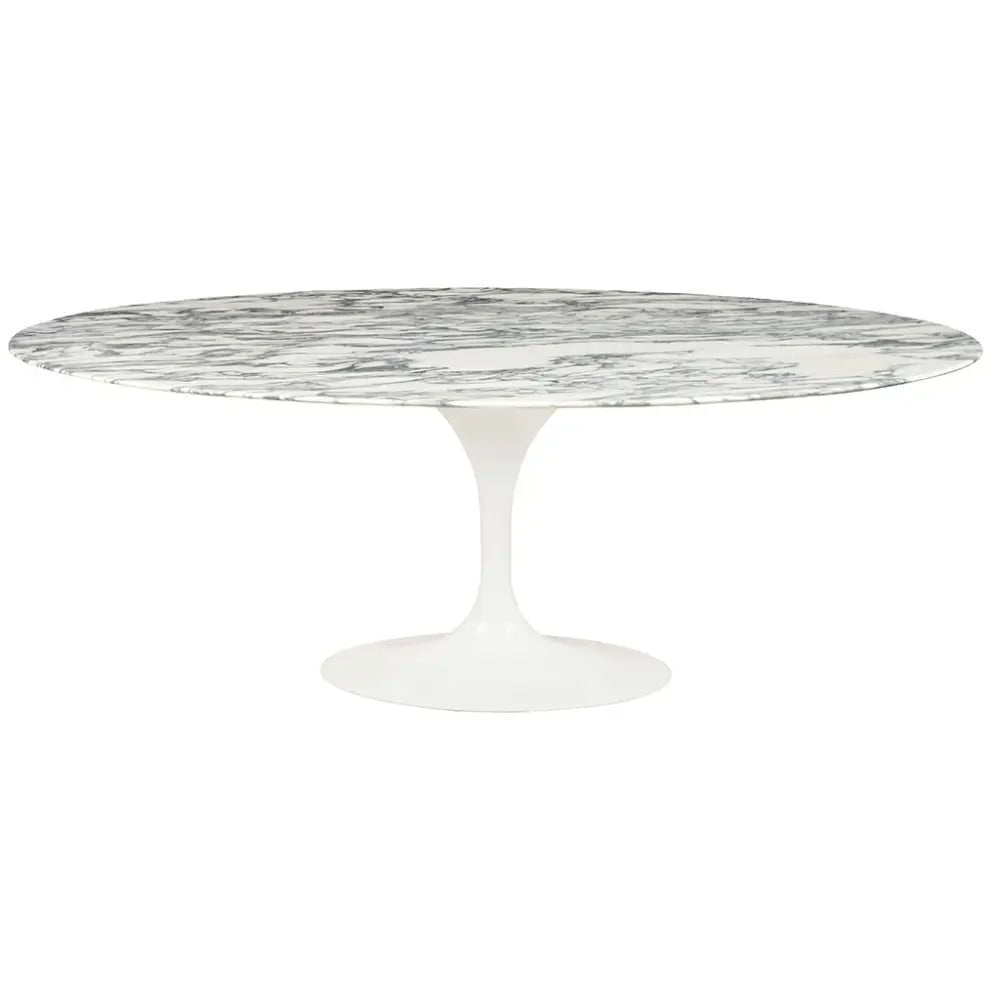 Matbord - TULIP ELLIPSE MARBLE ARABESCATO, italiensk Arabescato-marmor - produktbild av Matbord från King Home | Arvande