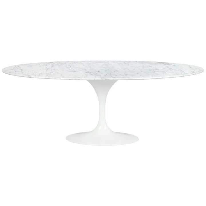 Matbord - TULIP ELLIPSE MARBLE, italiensk Carrara-marmor - produktbild av Matbord från King Home | Arvande