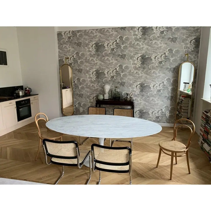 Matbord - TULIP ELLIPSE MARBLE, italiensk Carrara-marmor - produktbild av Matbord från King Home | Arvande