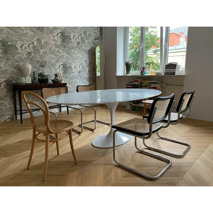 Matbord - TULIP ELLIPSE MARBLE, italiensk Carrara-marmor - produktbild av Matbord från King Home | Arvande