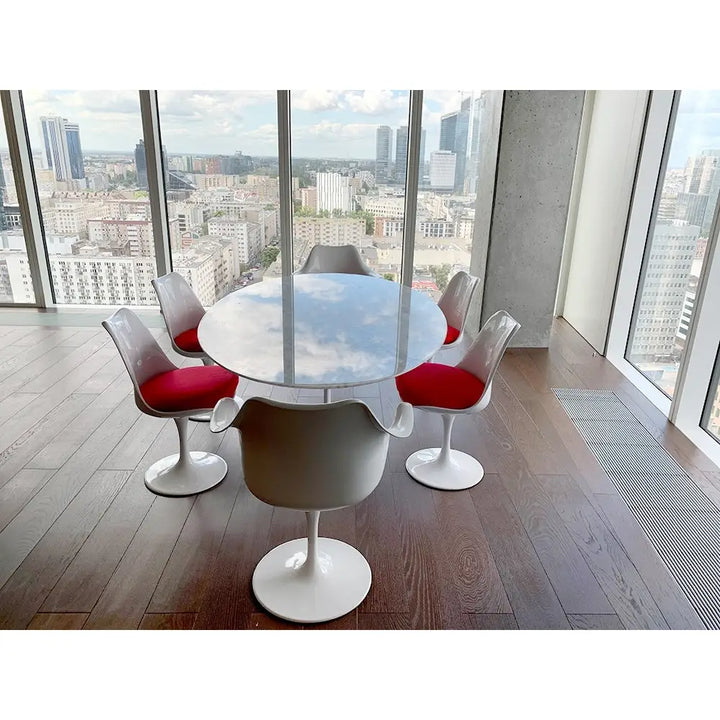 Matbord - TULIP ELLIPSE MARBLE, italiensk Carrara-marmor - produktbild av Matbord från King Home | Arvande