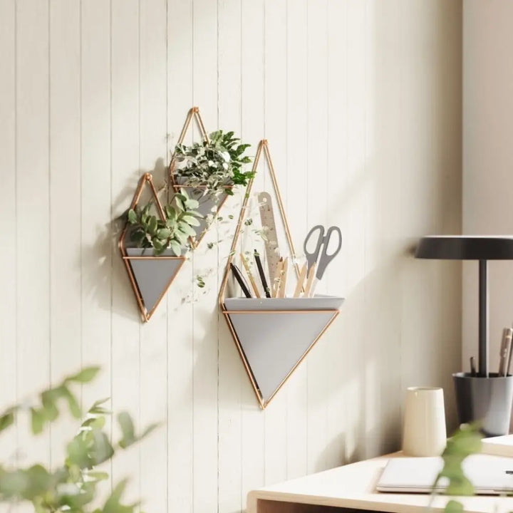 Miniväggkrukor 2 st UMBRA - TRIGG S. beige – produktbild av Dekoration från Umbra | Arvande