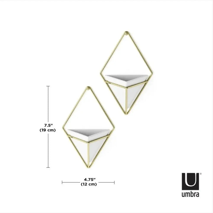 Miniväggkrukor 2 st UMBRA - TRIGG S, vit/guld – produktbild av Dekoration från Umbra | Arvande