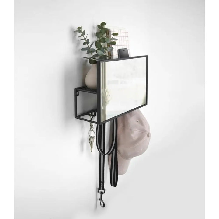 Organizer/spegel UMBRA - CUBIKO, svart - produktbild av Speglar från Umbra | Arvande