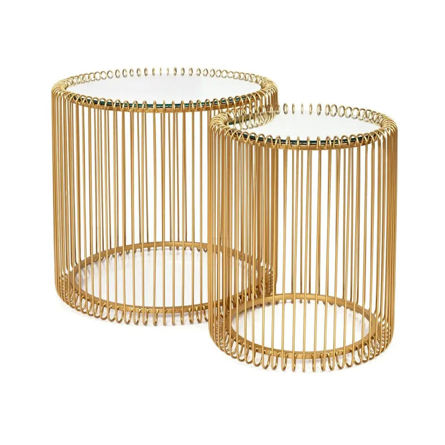 Sidobord KARE DESIGN - WIRE, mässing, 2-set – produktbild av Sidobord från Kare Design | Arvande