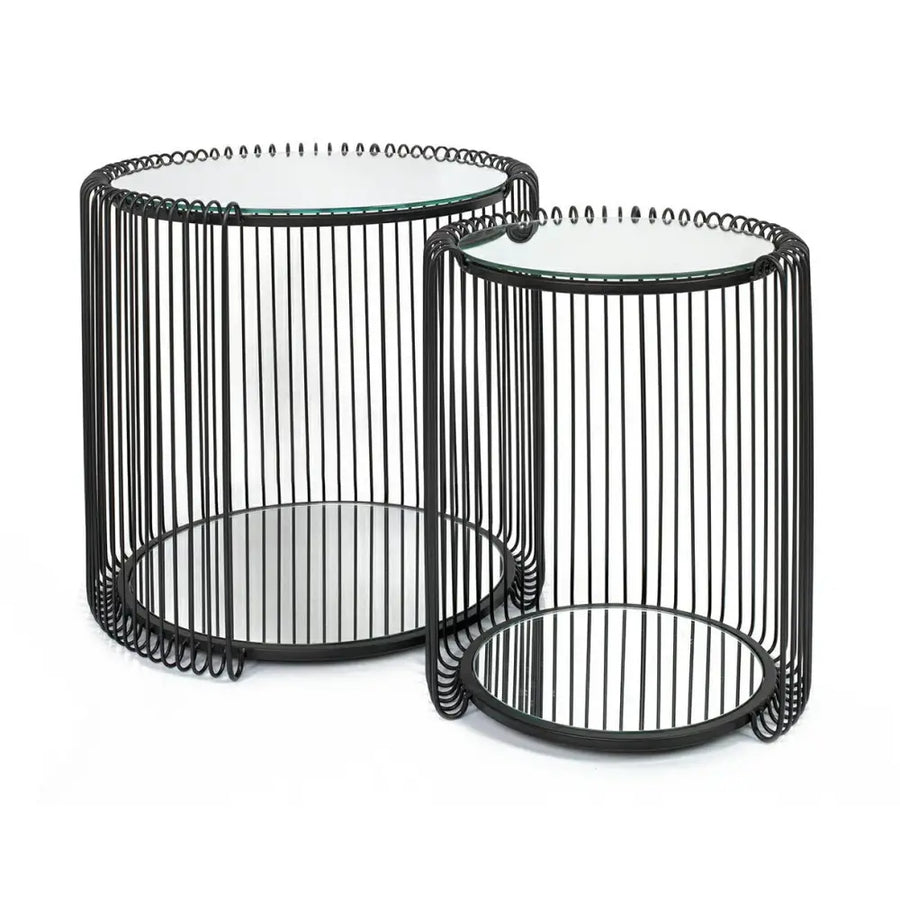Sidobord KARE - WIRE DOUBLE II, svart, 2-set – produktbild av Nyheter ej översatt från Kare Design | Arvande