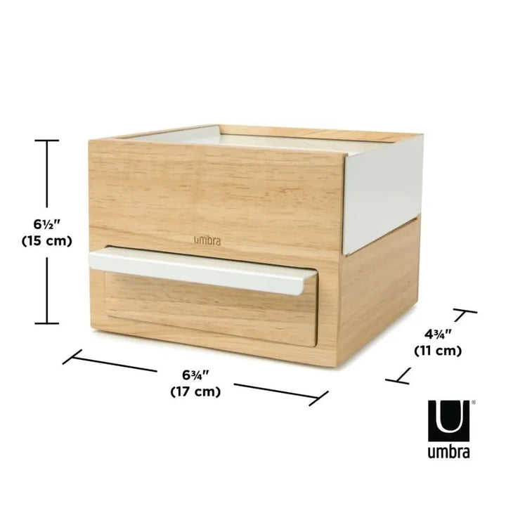 Smyckeskrin UMBRA - STOWIT MINI, vit/trä - produktbild av Organizers & papperskorgar från Umbra | Arvande